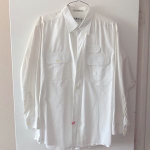 Orvis white long sleeve dress shirt.